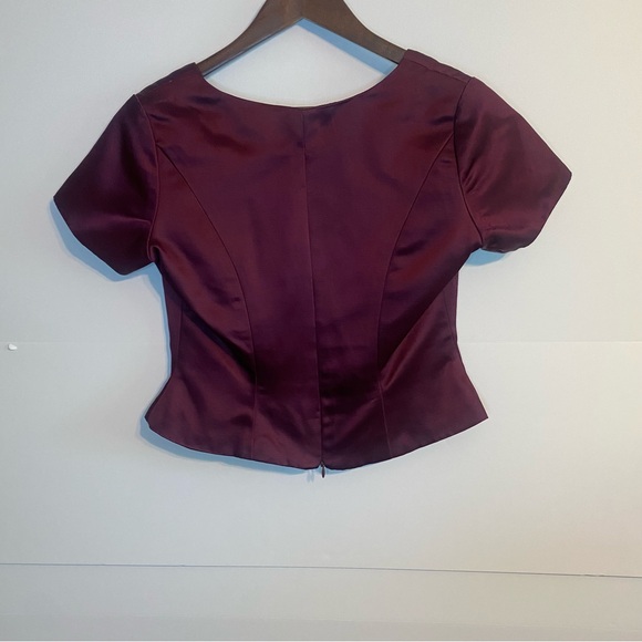 Panoply Vintage Burgundy Maroon Two-Piece  Long Gown Formal Dress Wedding - Picture 3 of 13